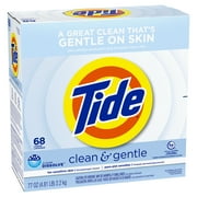 Tide Clean and Gentle Powder Laundry Detergent, Unscented, 77 oz, 68 Loads