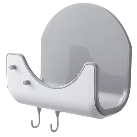 OULII 1Pc Wall Pot Lid Shelf Grey with Punch Free Installation and Water Volatilizing Groove