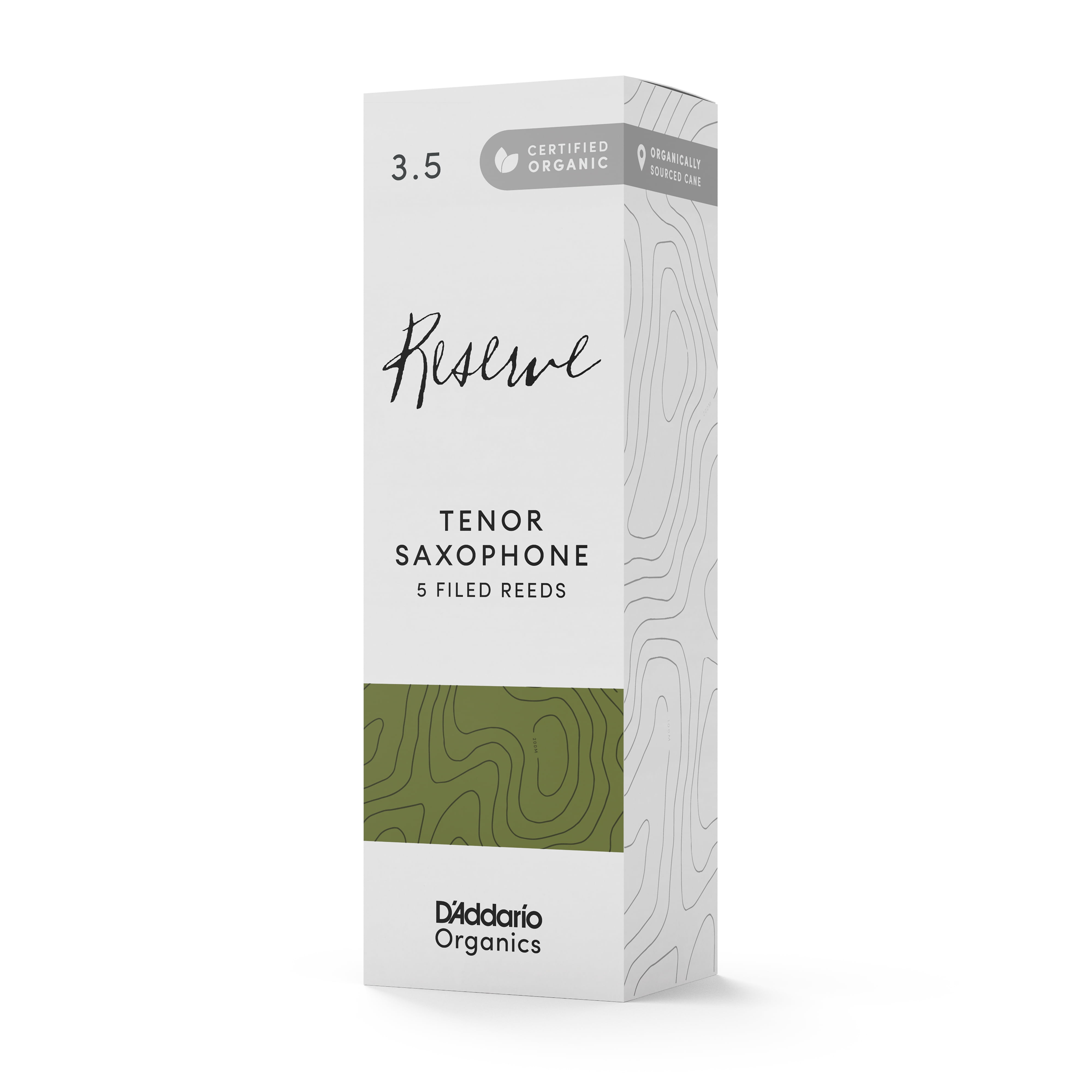 D'Addario Organic Reserve Tenor Saxophone Reeds | Box of 5 | 3.5