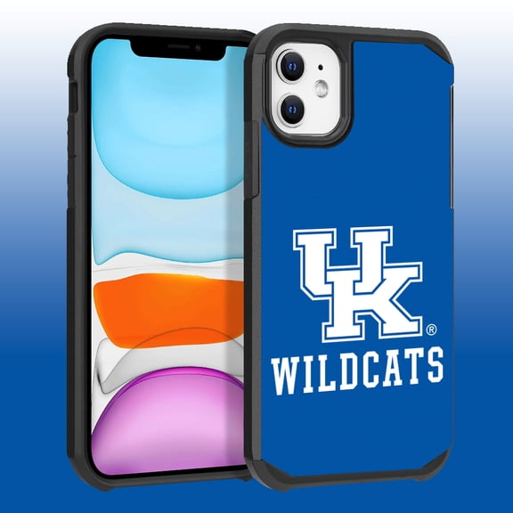 Apple iPhone 11 / XR - Licensed NCAA University of Kentucky Wildcats logo on Light Blue Textured Dual Layer Case