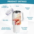 thumbnail image 4 of Hands Flowers 40 oz Tumbler with Handle Insulated&nbsp;Travel Mug&nbsp;Lid Straw Leak Proof Steel Vacuum Water Bottles Glasses Fits in Car Cup Holder, 4 of 7
