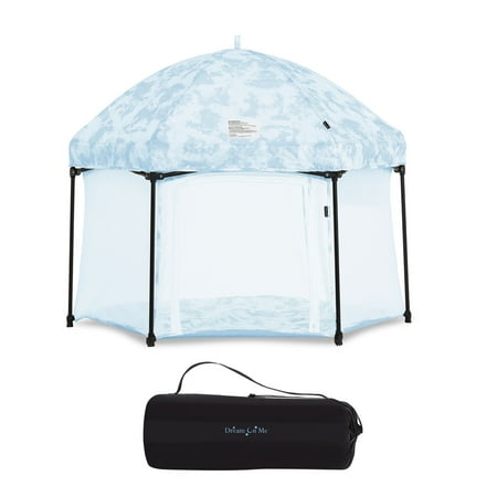 UPC: 0810063665357 | Dream on Me Onyx Baby Play Yard Set with Canopy Sky Blue Unisex