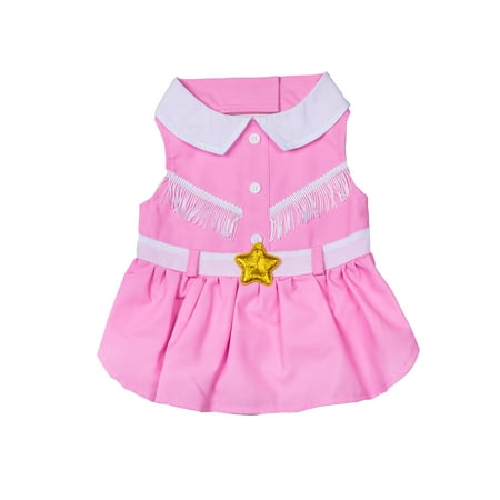 UPC: 0886440700478 | Doggy Parton Dog Clothes Cowgirl Collared Dog Dress Pink Small