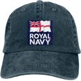 thumbnail image 3 of Royal Navy Denim Baseball Cap Hat Adjustable Cowboy Hat, 3 of 8