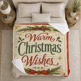 thumbnail image 5 of Christmas Wishes Festive Pinecone Bell Design Red Gold, Festive Holiday Scene, Warm Flannel Blanket for Living Room and Reading Nook, Art Lovers Christmas Gift, Festive Home Decor, 5 of 9