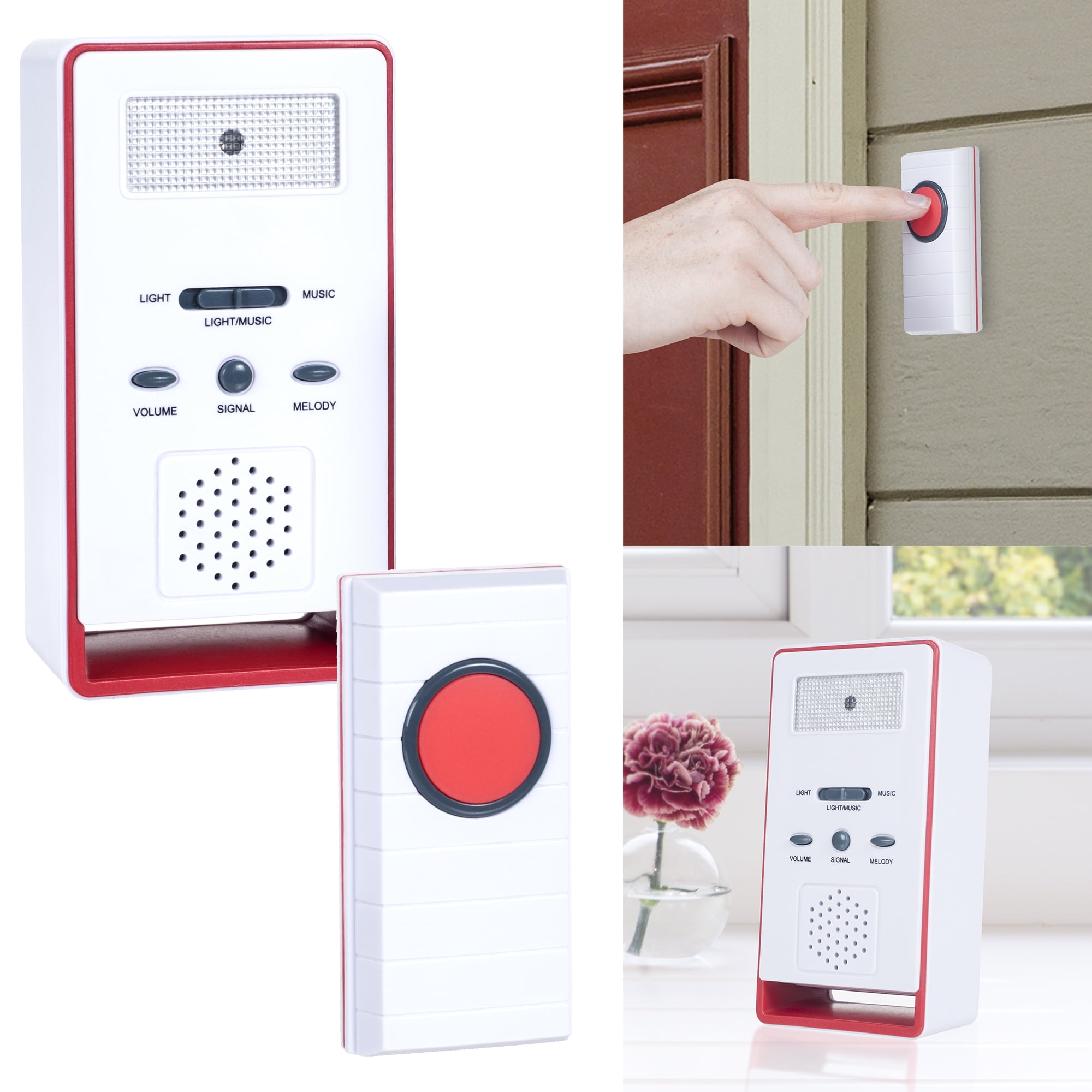 Doorbell Wireless Electronic Battery Operated Alert System with LED