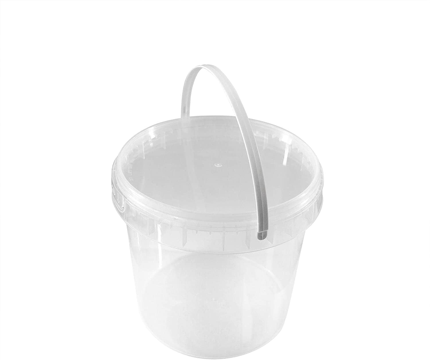 LUOZZY 10 Pcs Small Clear Plastic Buckets with Lids and Handles Ice Cream  Buckets Airtight Food Storage Bucket with Lids for Kitchen (0.5 Liter)