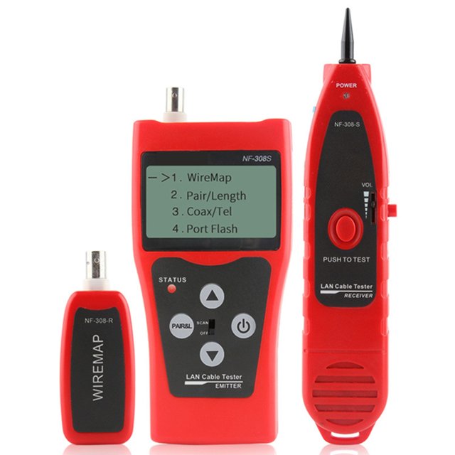 Cateissary LCD Ethernet Cable Tester Network Wire Medir Longitud Cables Continuidad Conexión Detector para Office Teléfono y Comunicación