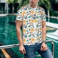 thumbnail image 6 of Lsque Travel Elements Pattern Mens Polo Golf Shirts Funny Graphics Shorts Sleeve Button Shirts Baseball T-shirt-Large, 6 of 7