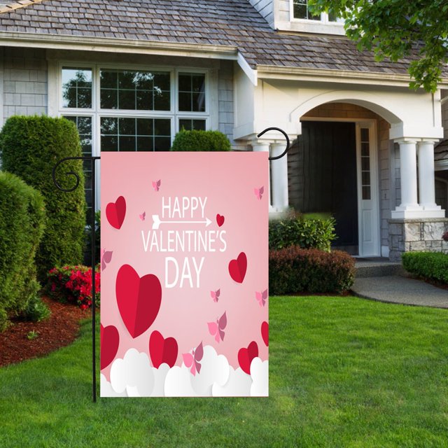 WIFKLSIIPG Valentine's Day Garden Flag Festive Atmosphere Garden Flag