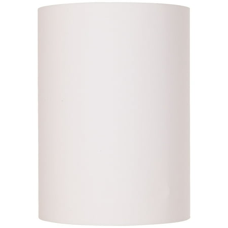 White Cylinder Shade Plug - Brentwood White Cotton Small Drum Cylinder Shade 8x8x11 (Spider)