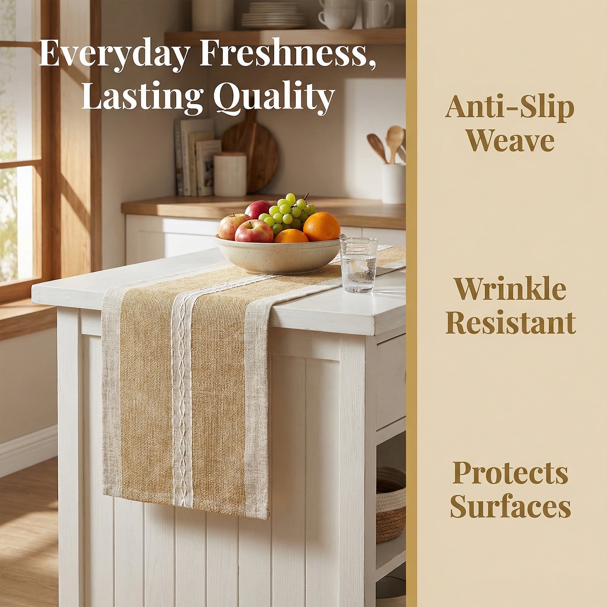 Unique Bargains Birthday Decorations Long Kitchen Runner Coffee 13x63in