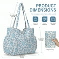 thumbnail image 5 of Gocvo Multiple Pockets Corduroy Bag, Large Tote Bag for Women, Ladies Bag Casual Hobo Handbags(Blue Flower), 5 of 9