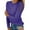 Purple, variant on UJNDER Women's Round Neck Solid Color Hollow Stitching Long Sleeve T Shirt Tops for Women Delicate Design Purple XXXXXL