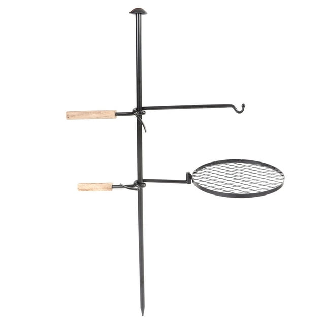 Support de Gril de Barbecue Extérieur,Support de Gril de Barbecue Extérieur Support de Pique-Nique Tige de Gril de Camping Filet et Bras Ensemble Conception Conviviale