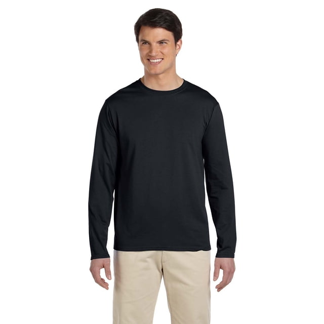Le T-Shirt à Manches Longues pour Adulte Gildan Softstyle 45 oz Noir L