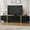 1: Black, variant on Harper & Bright Designs Modern TV Stand for 80 inch TV with Golden Legs and Handles, Media Console Table with Cabinets and Adjustable Shelves, Luxury Wood TV Cabinet with Geometric Lines, White