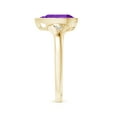 thumbnail image 3 of ANGARA Natural Bezel-Set Pear-Shaped 1.6 ct Amethyst Ring with Diamonds in 14K Yellow Gold for Women (Size-10x7mm) | February Birthstone, Anniversary, Jewelry Gift for Women | Natural Amethyst Ring, 3 of 10