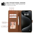 thumbnail image 4 of for Samsung Galaxy S24 PU Leather Wallet Case, Elegant Magnetic Buckle Kickstand Wrist Strap Card Slots Drop Protection Shockproof Protective Cover for Samsung Galaxy S24, Brown, 4 of 7