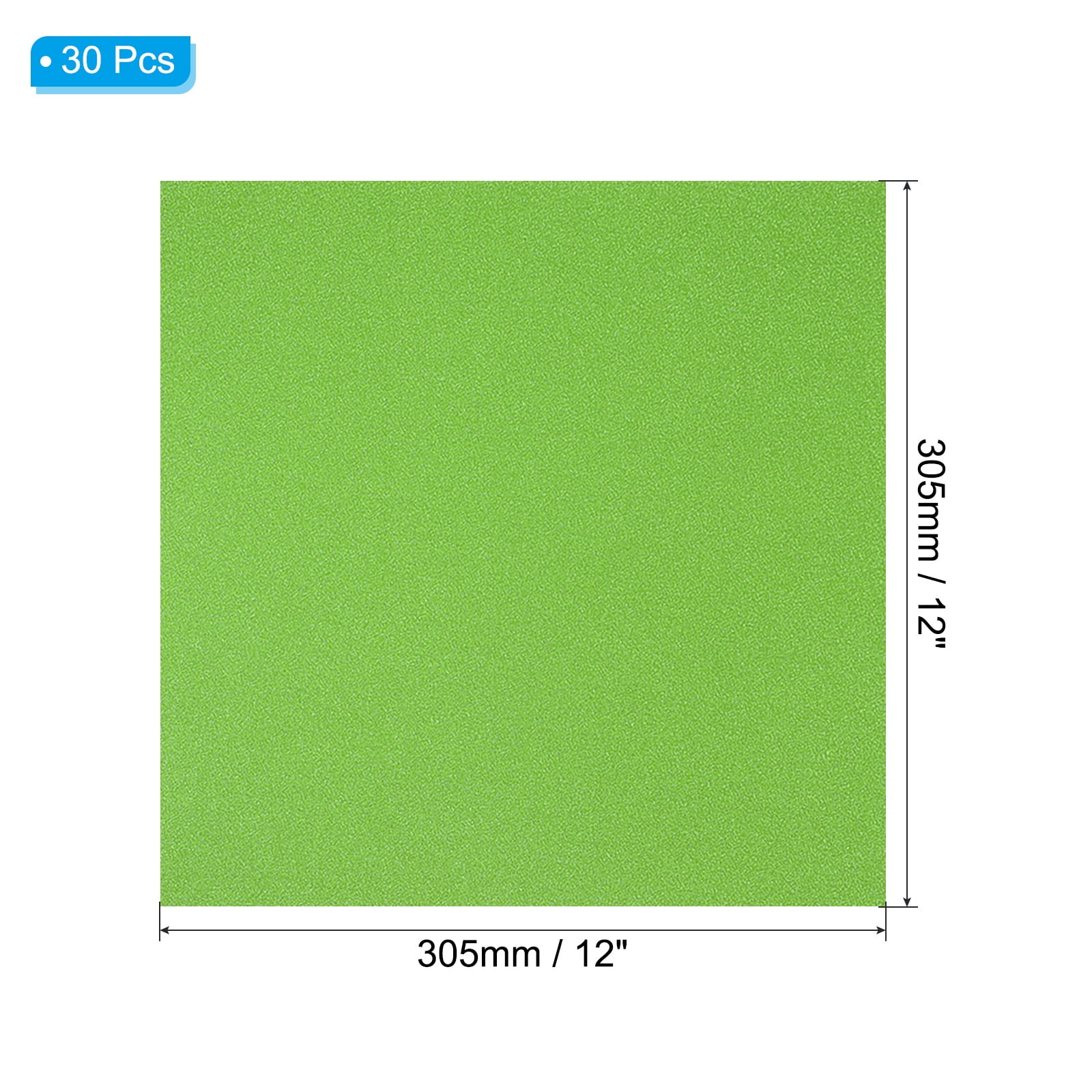 Uxcell 12x12" Glitters Cardstock, 30Sheets No-Shed Shimmer Glitters Paper, Green