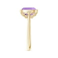 thumbnail image 3 of ANGARA Natural Bezel Set Cushion 3.1 ct Amethyst Ring with Milgrain Detailing in 14K Yellow Gold for Women (Size-9mm) | February Birthstone, Anniversary Jewelry Gift for Women | Natural Amethyst Ring, 3 of 9