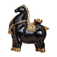 thumbnail image 2 of Figura de caballo, decoración Feng Shui, regalo decorativo de Año Nuevo chino, escultura de caballo Caballo negro y dorado, 2 of 9