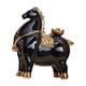 thumbnail image 2 of Figura de caballo, escultura de cerámica, decorativa, de lujo, para escritorio. Caballo negro y dorado, 2 of 9