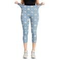 thumbnail image 6 of DIOAZUD Women's High Waisted Capri Jeggings with Pockets Printed Yoga Pants Workout Tights Blue S-XXXL, 6 of 8