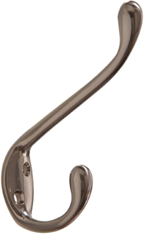 Part 852321 Heavy Duty Satin Nickel Garment Hook, by Hillman, Single