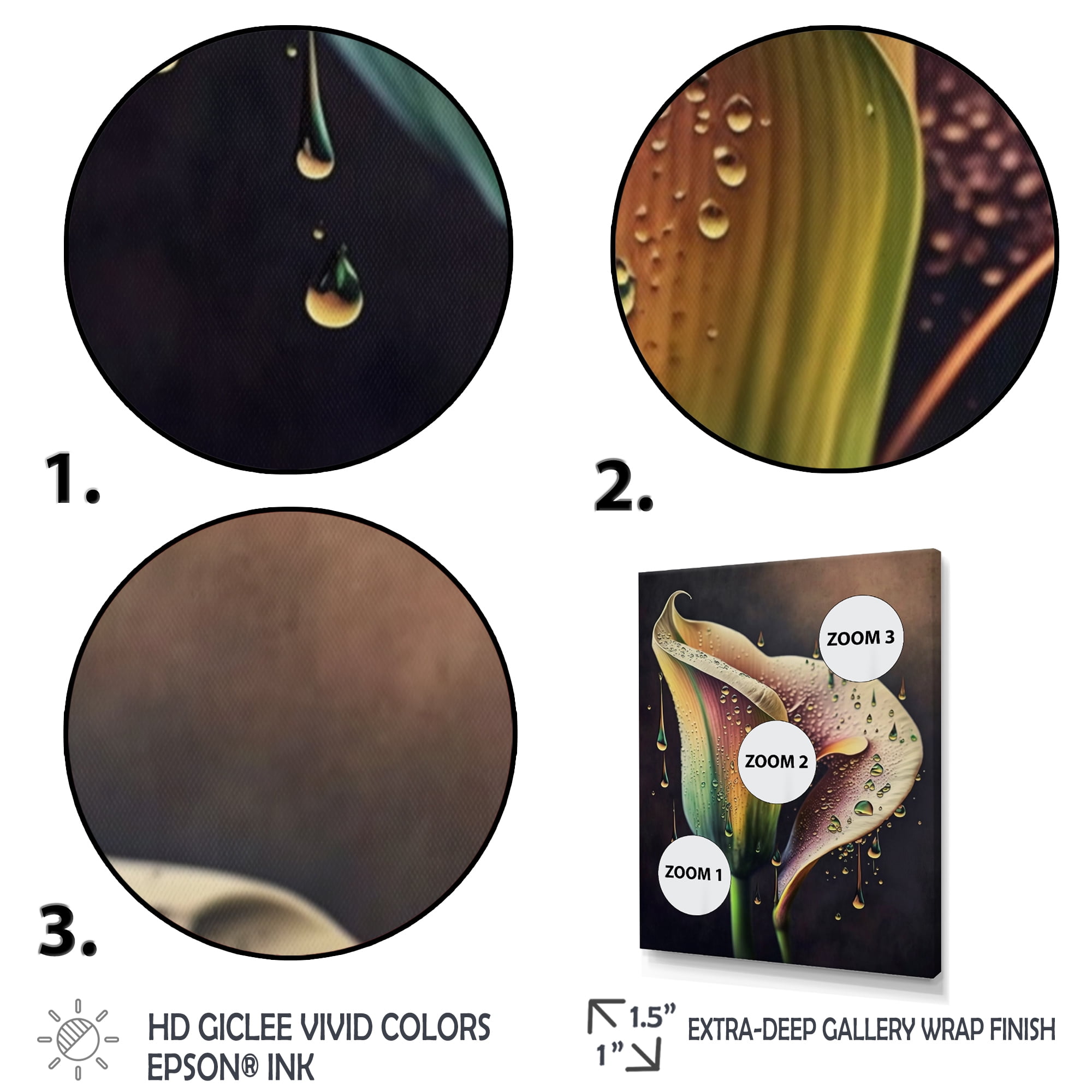 Designart Gren And White Calla Lily Flower IV Canvas Wall Art