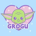 thumbnail image 2 of Men's Star Wars: The Mandalorian Kawaii Grogu Heart Graphic Tee Light Blue Large, 2 of 4