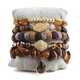 thumbnail image 1 of Juego de pulseras Bohemian Stacked para mujer, 6 piezas hechas a mano con cuentas, 1 of 1