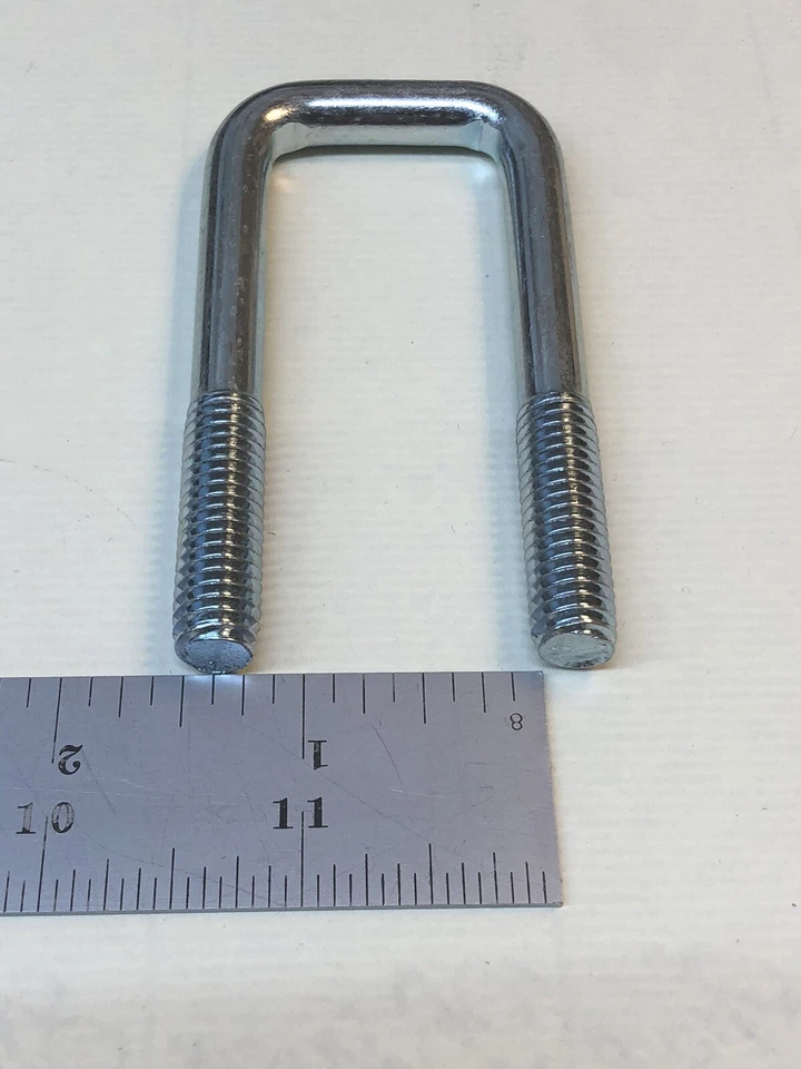 CIRCLE- (2) 1” Square Bent Steel U-Bolt 1-1/8 X 3”, 3/8-16 Fits Over 1” Tube W/Hex Nuts