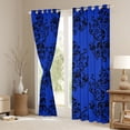 thumbnail image 3 of jejeloiu Damask Baroque Floral Blackout Curtains Set of 2 (38x54 Each),Blue Black Curtains and Drapes,Black Skull Skeleton Living Room Curtains For Adults,Ultra Soft Bedroom Decoration, 3 of 6