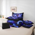 thumbnail image 6 of Manfei Outer Space 7 Pieces Bedding Comforter Set,Cartoon Goldfish Full Bedding Set,Gradient Blue Purple Fitted Sheet Flat Sheet For Teens,Ultra Soft Home Decor Reversible, 6 of 8