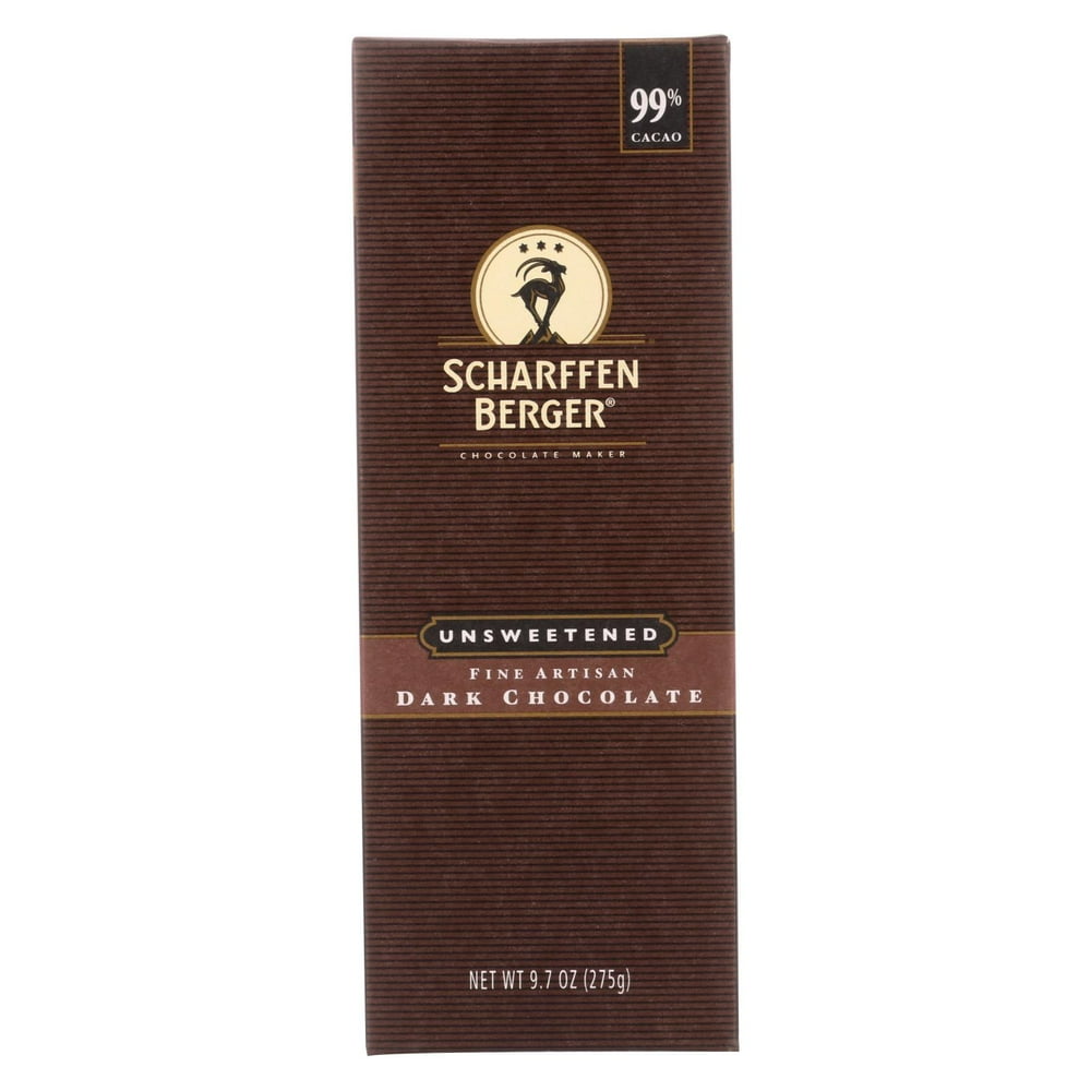 Scharffen Berger Baking Chocolate 99 Percent Unsweetened Bar, 9.7 Oz