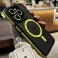 thumbnail image 3 of Luxury Bicolor Matte Magnetic Translucent Case For iPhone 16 15 14 13 12 11 Pro Max 16 Plus Magsafe Wireless Charge Bumper Cover black For iPhone 14Pro Max, 3 of 6