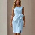 thumbnail image 2 of Women’s Sleeveless Sheath Cocktail Dress Elegant Bow Knot Waist Formal Party Wedding Guest Dress, 2 of 5