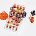 thumbnail image 3 of Farfi 24 unids/set de uñas estilo Halloween para niños, punta usable colorida para niños, cubierta completa, uñas postizas autoadhesivas para regalo, 3 of 5