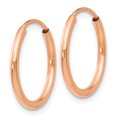 thumbnail image 2 of 14k Rose Gold Endless Tube Hoop Earrings Round, 2 of 7