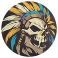 thumbnail image 3 of Indian Devil Skull Round Carpet Circle Rug Outdoor Patio Area Rug Washable Large Area Rugs Hallway Room Decor Fitness Mats, 3 of 8
