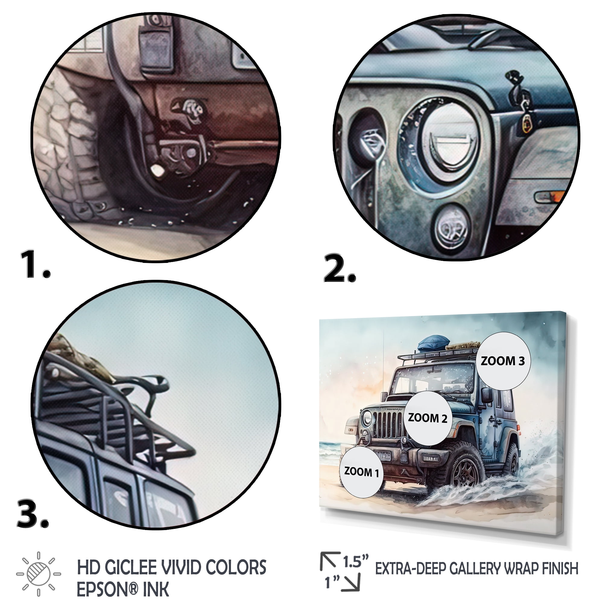 Designart Off Road On The Beach II Canvas Wall Art