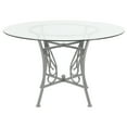 thumbnail image 3 of Flash Furniture Princeton 48'' Round Glass Dining Table with Silver Metal Frame, 3 of 3