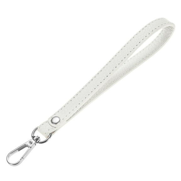 Uxcell Wristlet Strap [1PCS] - Genuine Leather KeyChain Hand Strap - [White-Silver-8.27In] Replacement Wrist Strap
