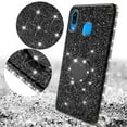 thumbnail image 2 of Compatible for Samsung Galaxy A20 Case, Galaxy A30 Case, SOGA Glitter Diamond Rhinestone TPU Phone Cover with Ring Stand and Lanyard Girls Women Cover (Black), 2 of 5
