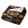 thumbnail image 4 of Vintage Route 66 Classic Car Printed Flannel Blanket - Tear Resistant, Machine Washable, Stain Resistant, All-Purpose Blanket for All Seasons 50x40, 4 of 6