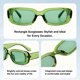 thumbnail image 3 of Gafas de Sol Dollger Retro Transparentes Rectangulares Verdes, 3 of 5