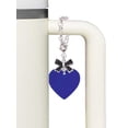 thumbnail image 3 of Delight Jewelry Acrylic 1" Royal Blue Heart - Silvertone Black Bow Charm Accessory for Tumblers and Thermal Cups, 3 of 4