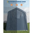 thumbnail image 5 of Mescukay 6x8 FT Portable Outdoor Storage Shed with 2 Roll-Up Zipper Doors & Vents, 240G Heavy-Duty Shelter Waterproof PE Tarp, UV-Resistant Carport for Motorcycle, Firewood, Tools, 5 of 7