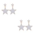 thumbnail image 2 of Guardurnaity 2 uds pendientes colgantes de estrella joyería para mujer aleación de moda grande divertido colgante declaración fiesta niñas Blanco 2piezas, 2 of 6